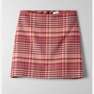 Wilfred Pink Plaid Mini Skirt